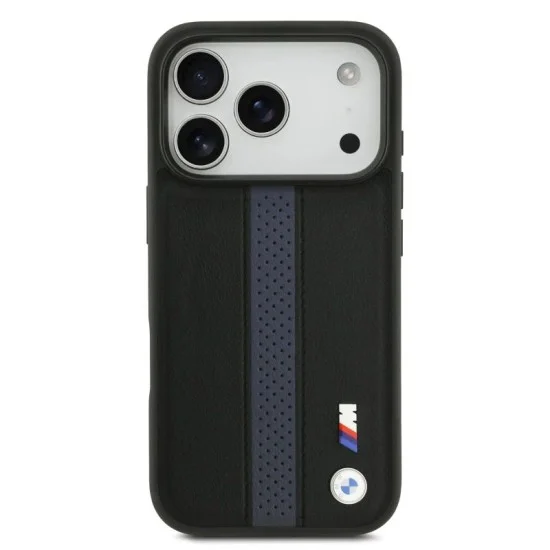 Bmw Iphone 17 Pro Max Case - Perforated Leather With Metal Logo